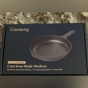 New Caraway 10.5 inch cast iron skillet midnight blue
